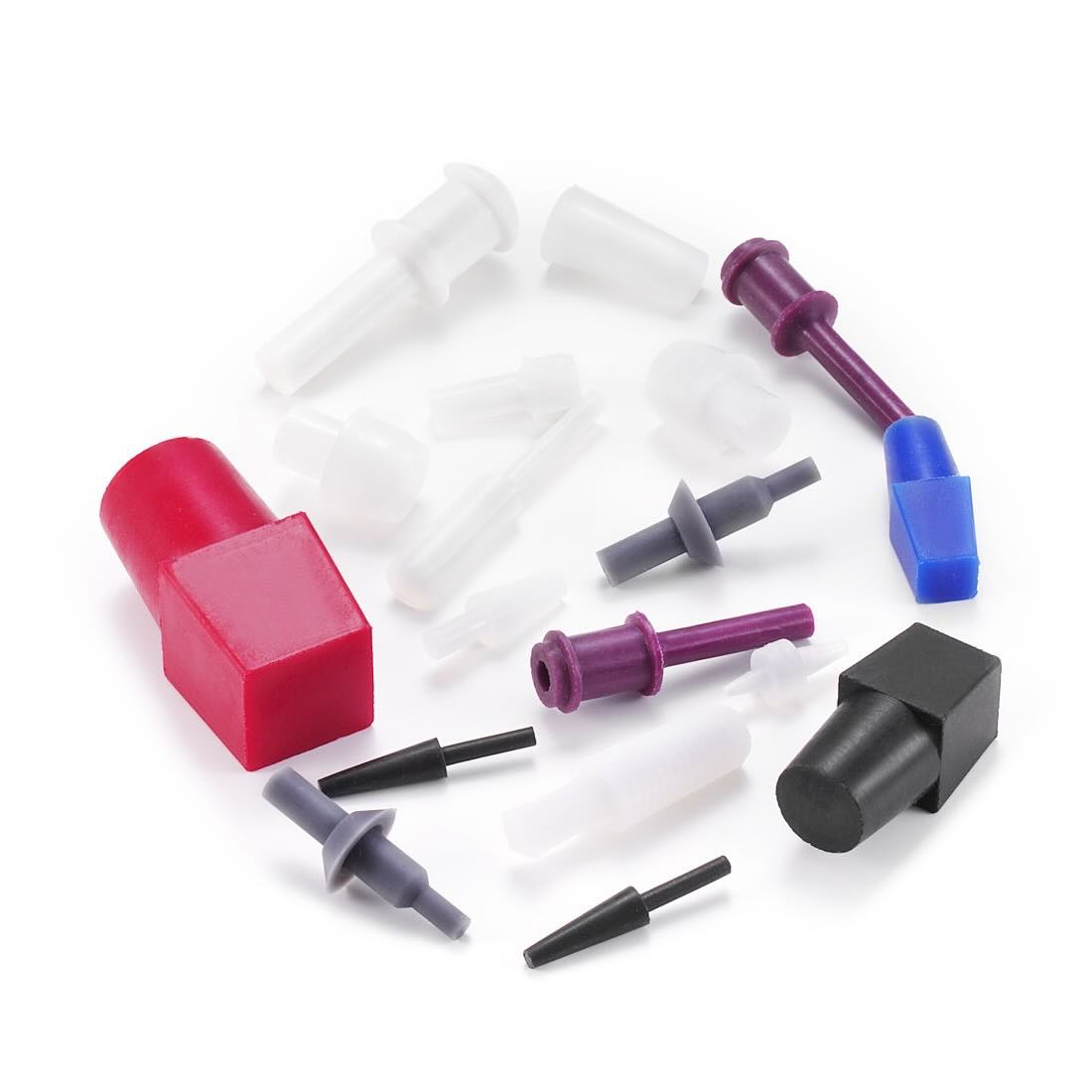 Silicone masking plugs for powder coating in a wide range of sizes