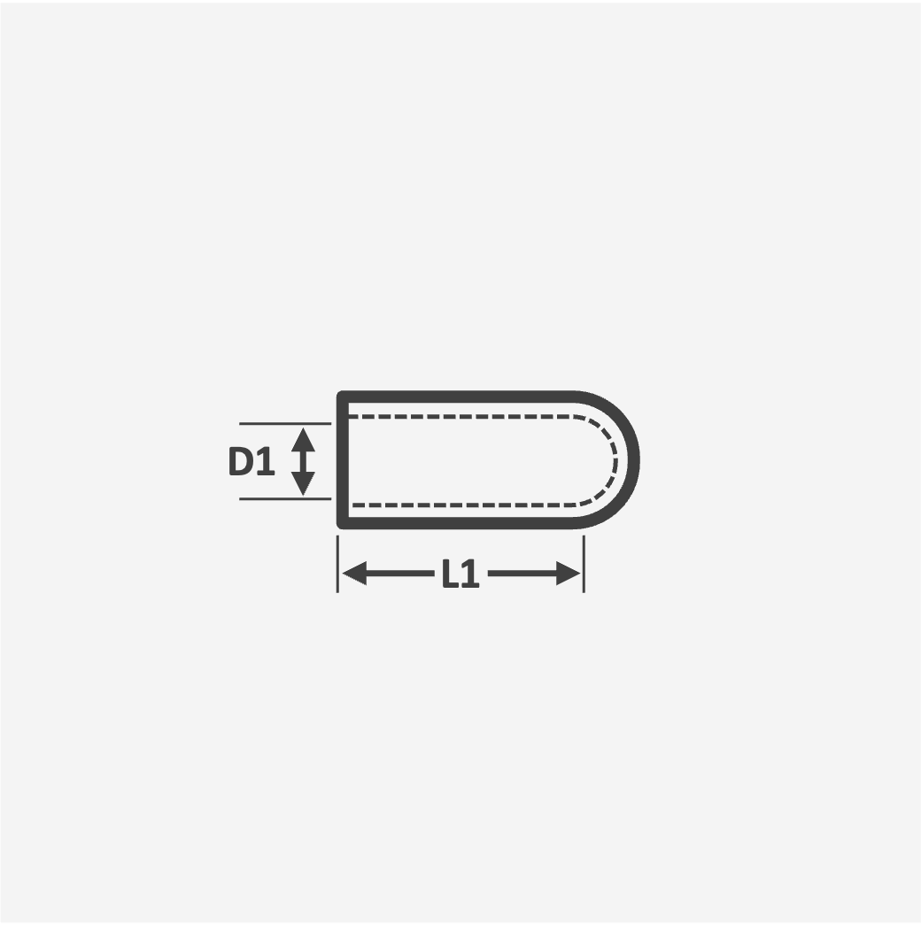 Technical drawing of silicone caps for masking during powder coating applications.